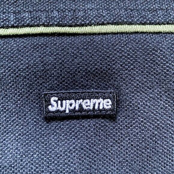 Supreme Navy Pique Crewneck with Multicolor Piping Size M - Picture 6 of 11